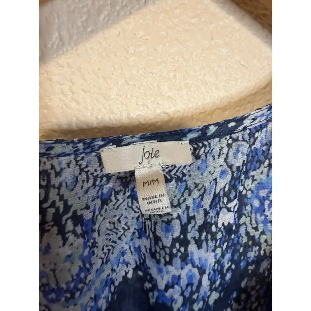 Joie Cottage Core Floral Paisley Tiered Midi Long Sleeve Summer Dress Medium - Picture 5 of 12